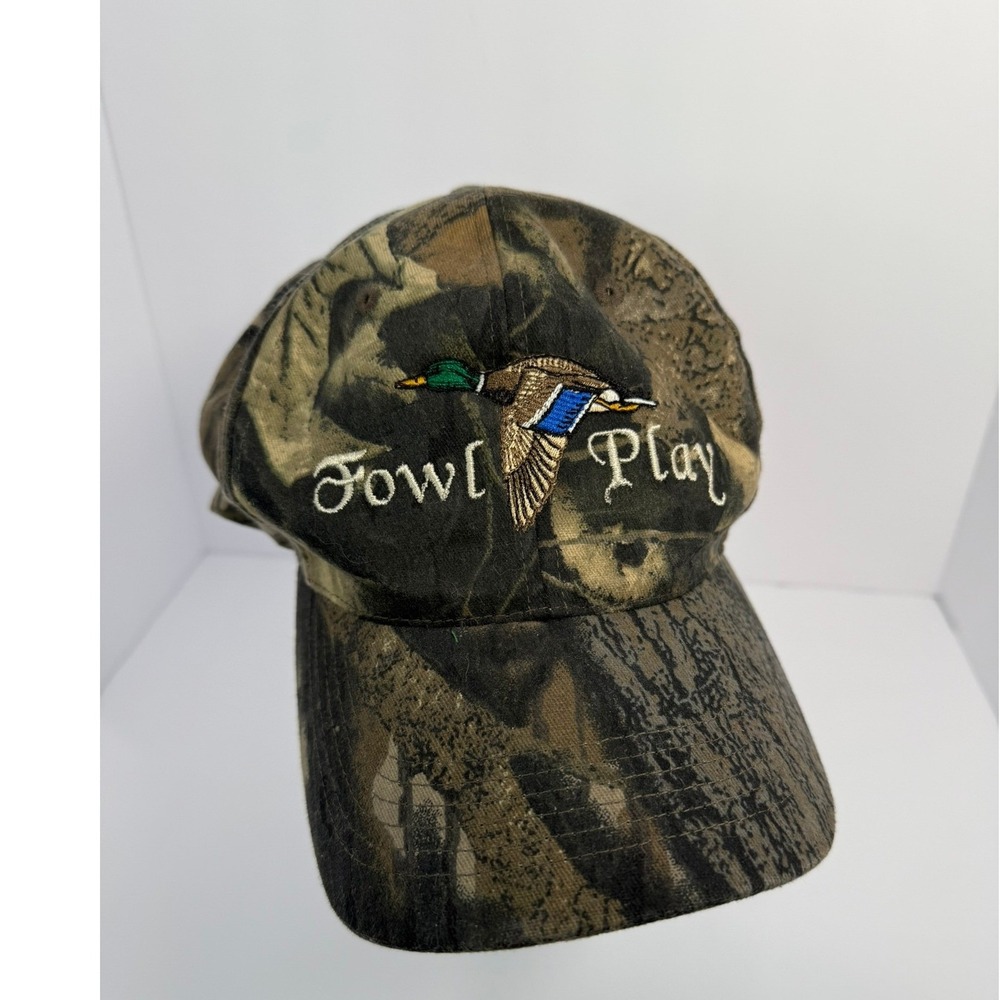 Vintage Daystone Fowl Play Mallard Duck Camo Snapback Hat Hunting Cap Taiwan